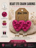 Heart Eye Statement Earrings – Pink