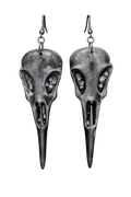 Gothic Crow Skull Earrings