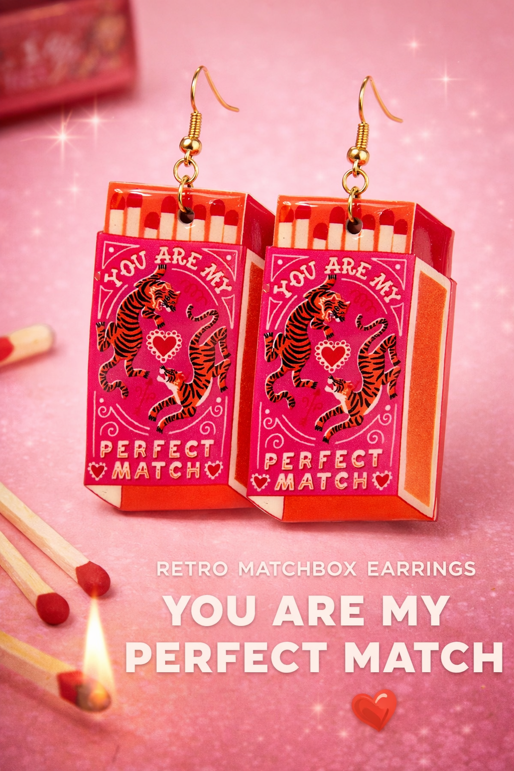 Retro Matchbox Earrings