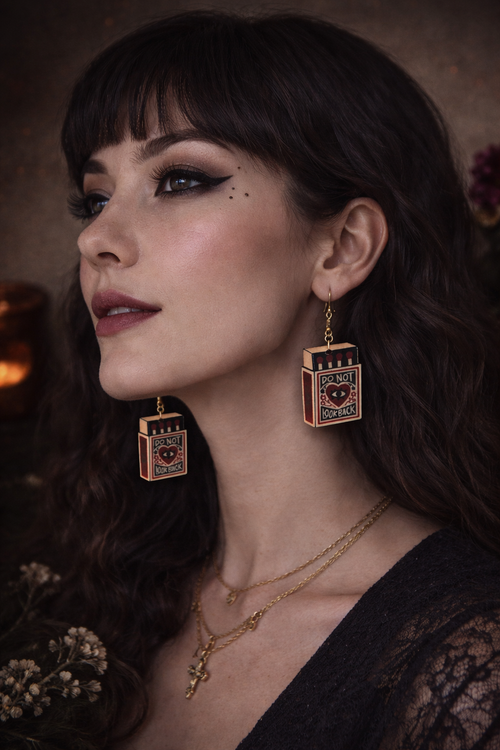 Do Not Look Back Matchbox Earrings