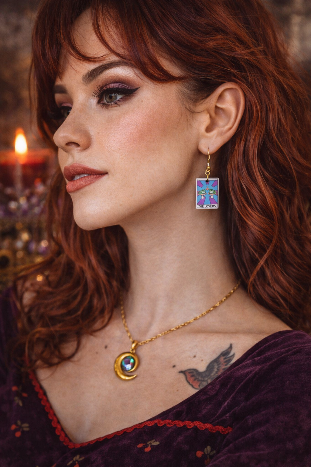 The Lovers Frog Tarot Earrings