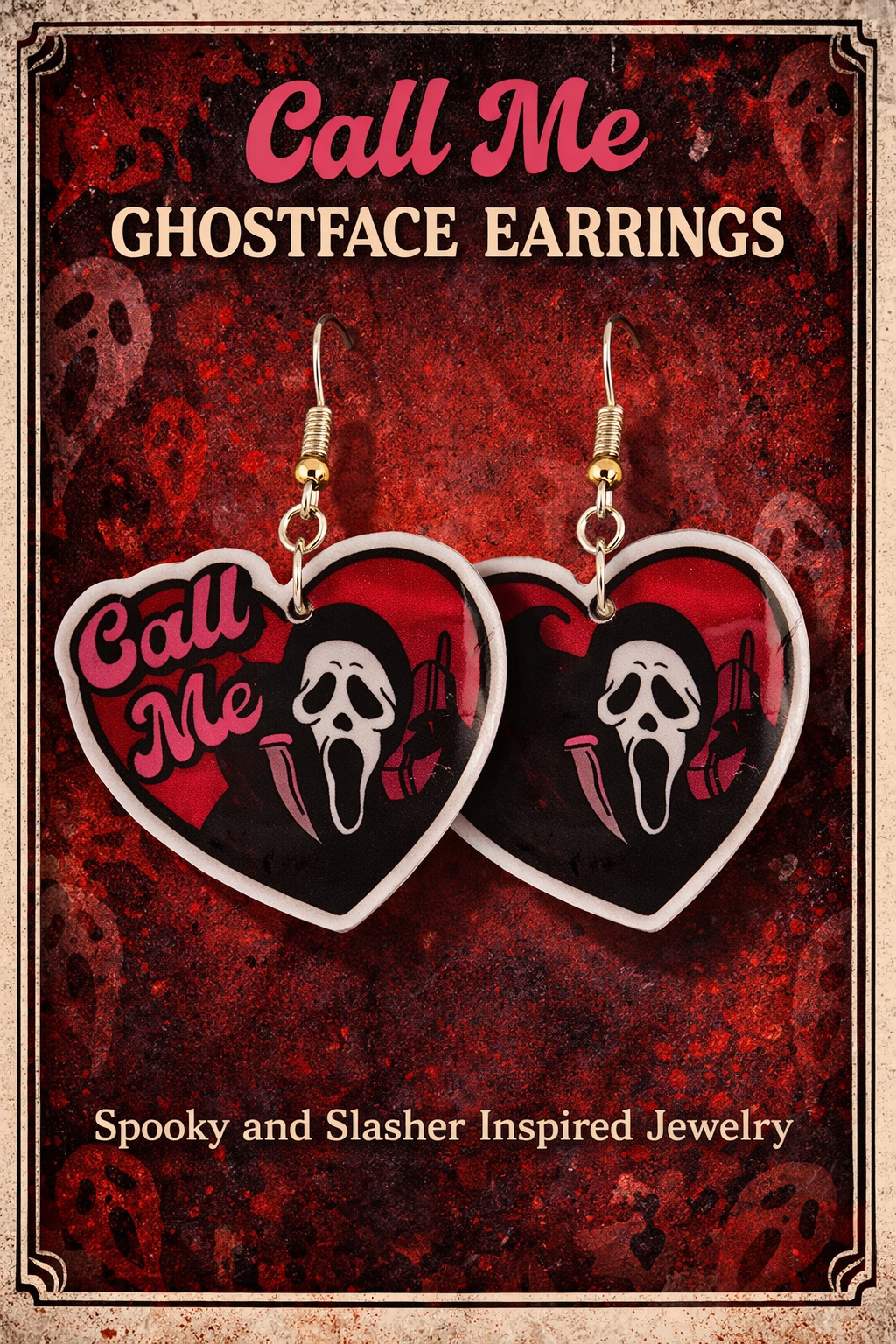 Call Me Ghostface Statement Earrings