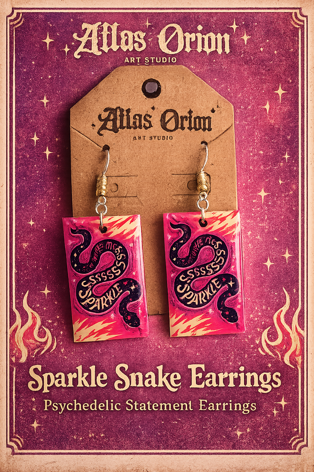 You Make Me Sparkle Snake Earrings