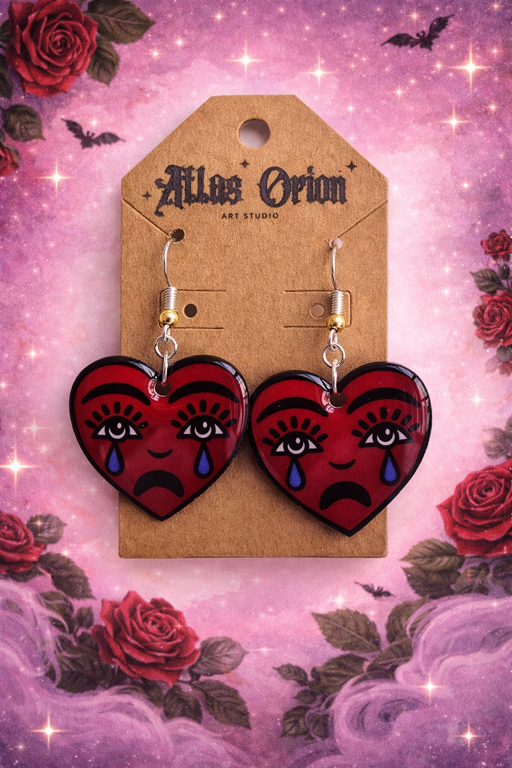 Vintage Tattoo Crying Hearts
