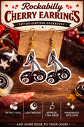 Rockabilly Lucky 8 Cherry Earrings