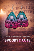 Ouiji Board Pink Planchette Statement Earrings